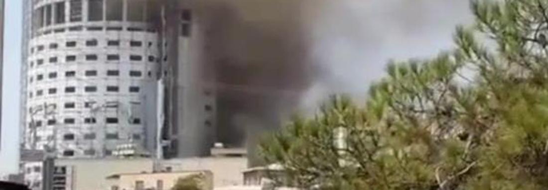 هتل حاشیه ساز شیراز آتش گرفت ، تصاویر و جزئیات حریق هتل آسمان ، دستور تخلیه واحدهای اطراف هتل آسمان صادر شد