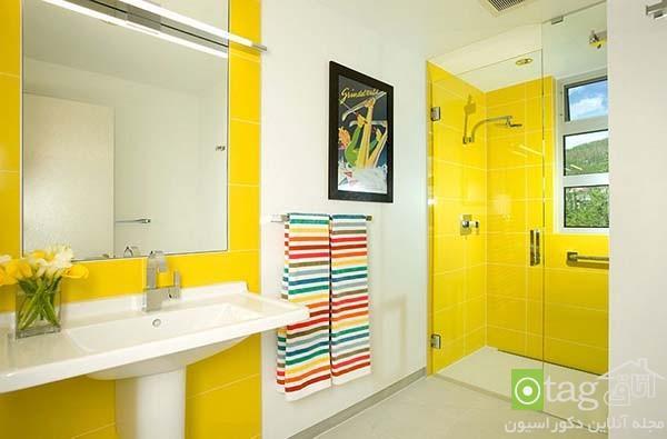 دکوراسیون حمام به رنگ زرد ، استحمام در یک حمام آفتابی