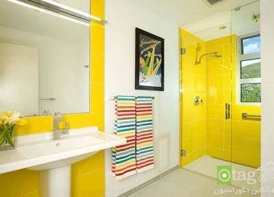 دکوراسیون حمام به رنگ زرد ، استحمام در یک حمام آفتابی
